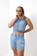 Bermuda Feminina Jeans Delave