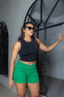 Short Feminino Brim Verde