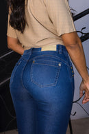 Calça Feminina Jeans Lycra com Taxinhas
